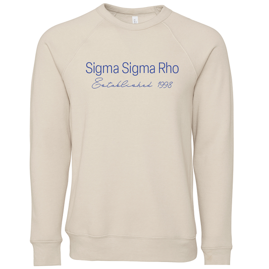 Sigma Sigma Rho Embroidered Printed Name Crewneck Sweatshirts