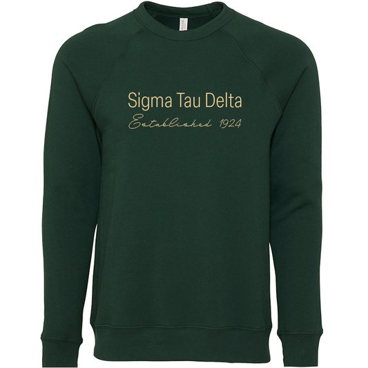 Sigma Tau Delta Embroidered Printed Name Crewneck Sweatshirts