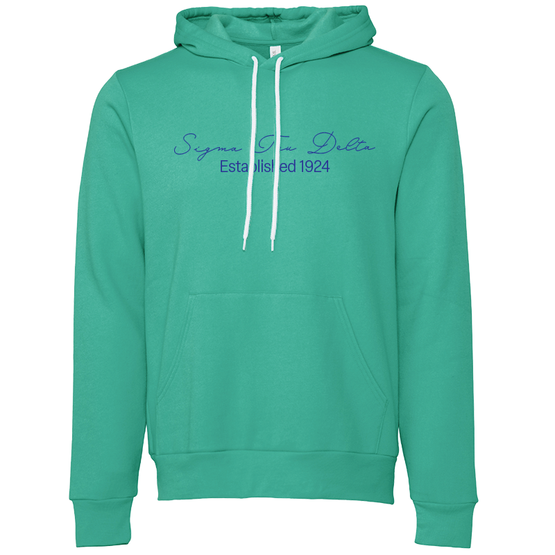 Sigma Tau Delta Embroidered Scripted Name Hooded Sweatshirts