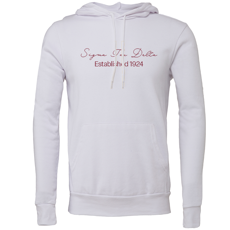 Sigma Tau Delta Embroidered Scripted Name Hooded Sweatshirts