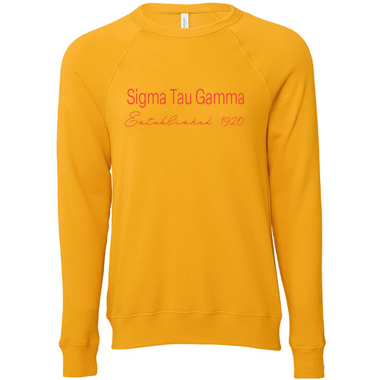 Sigma Tau Gamma Embroidered Printed Name Crewneck Sweatshirts