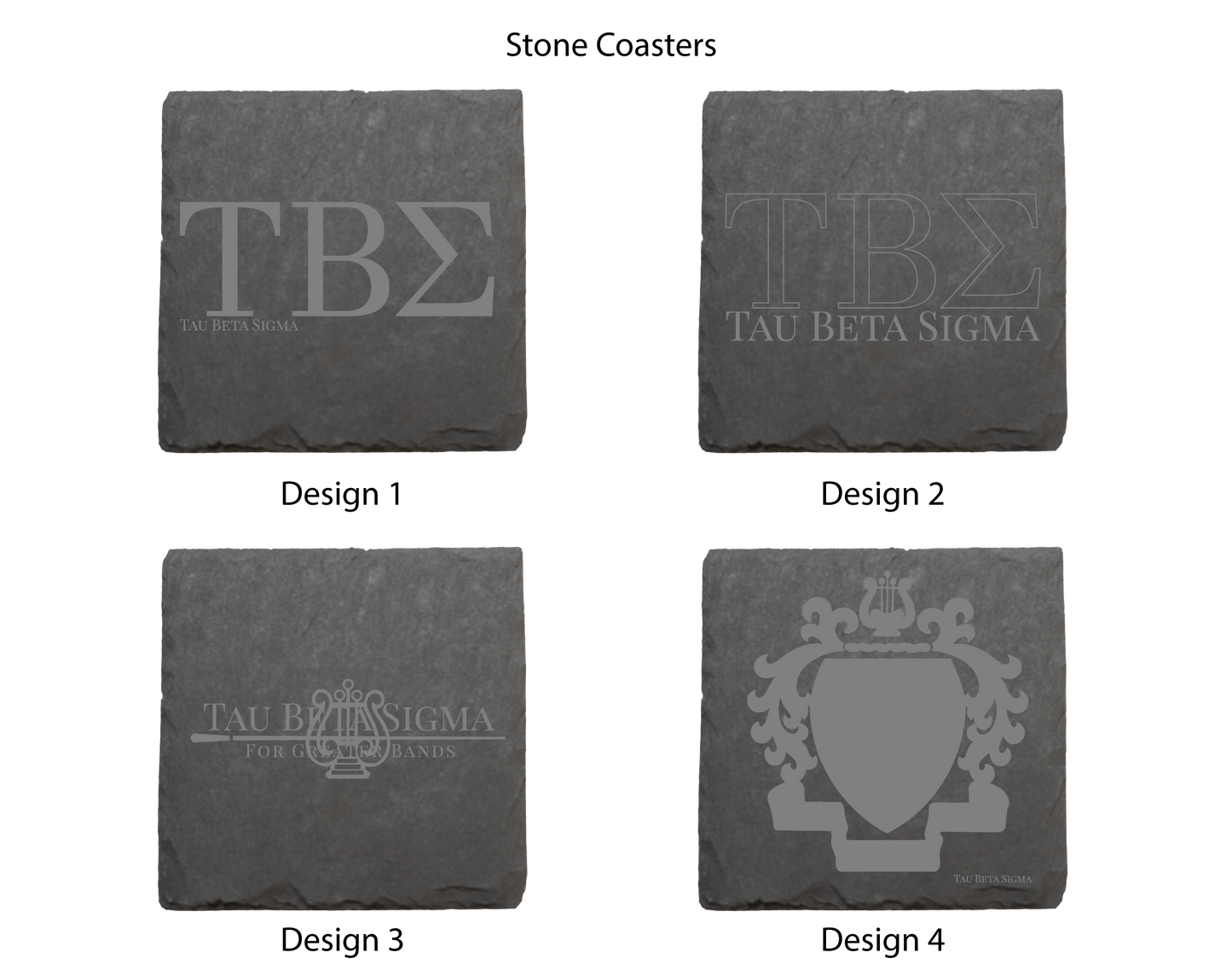 Tau Beta Sigma Stone Coasters - 4-Pack