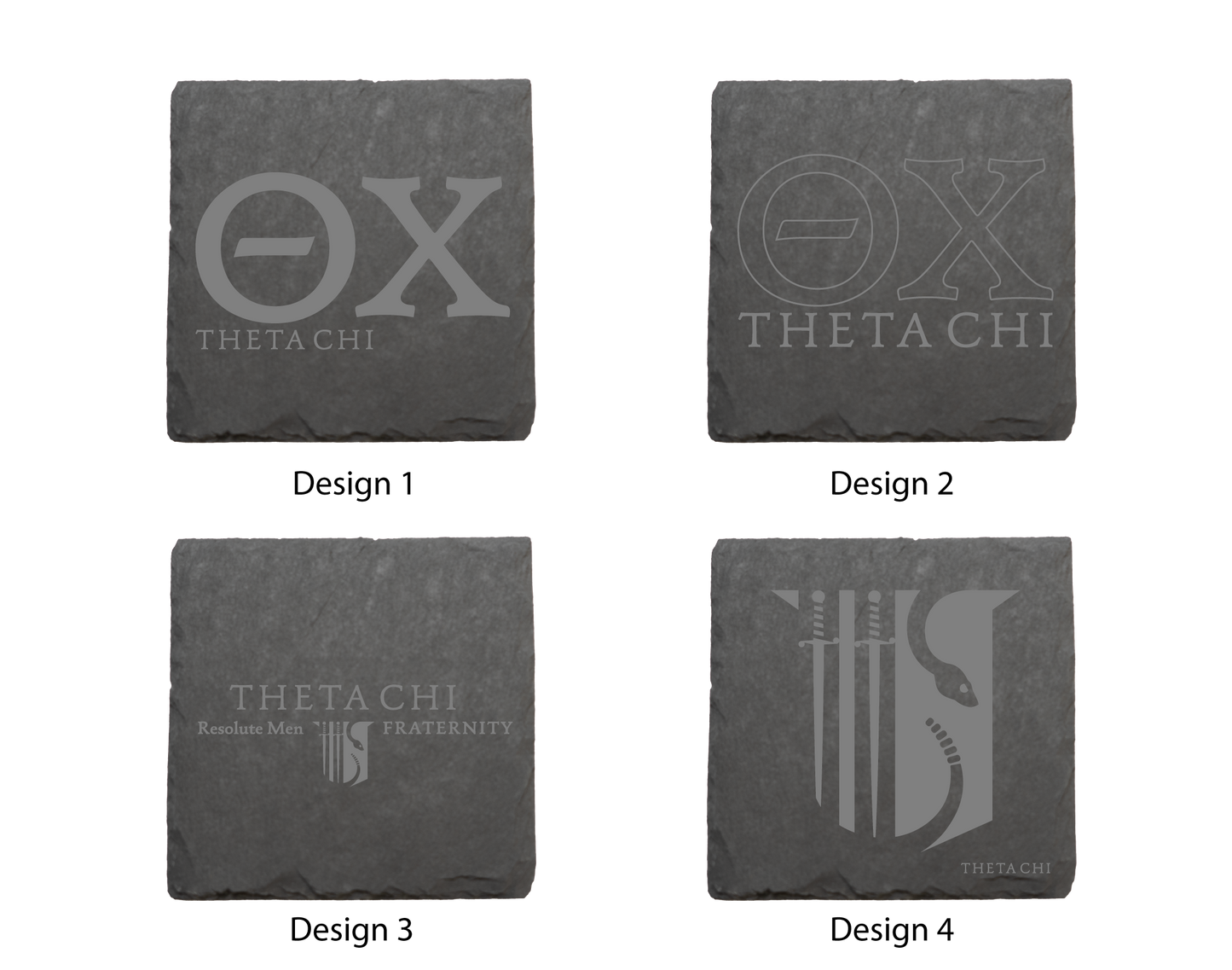 Theta Chi Stone Coasters - 4-Pack