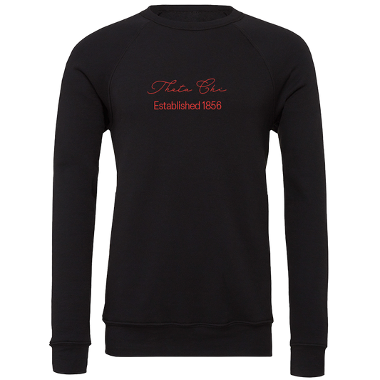 Theta Chi Embroidered Scripted Name Crewneck Sweatshirts