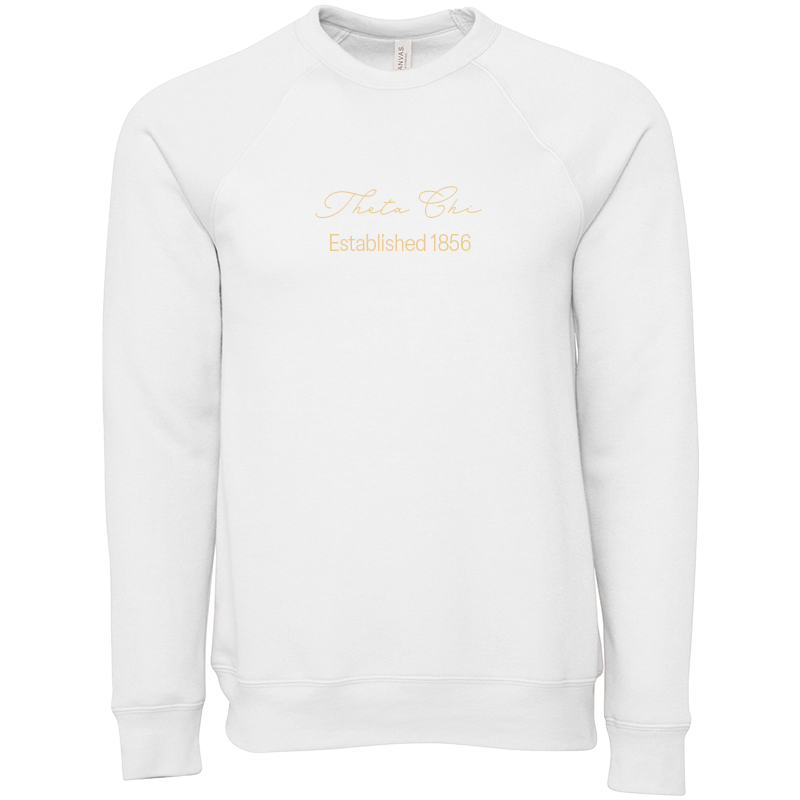 Theta Chi Embroidered Scripted Name Crewneck Sweatshirts