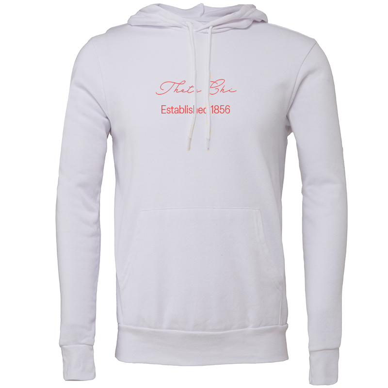 Theta Chi Embroidered Scripted Name Hooded Sweatshirts