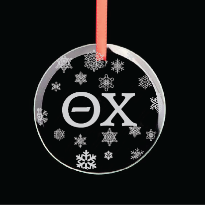 Theta Chi Round Multi-Snowflake Ornament