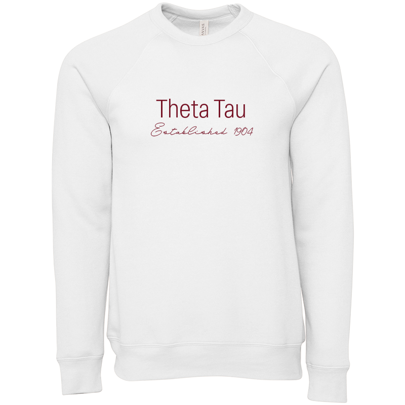 Theta Tau Embroidered Printed Name Crewneck Sweatshirts