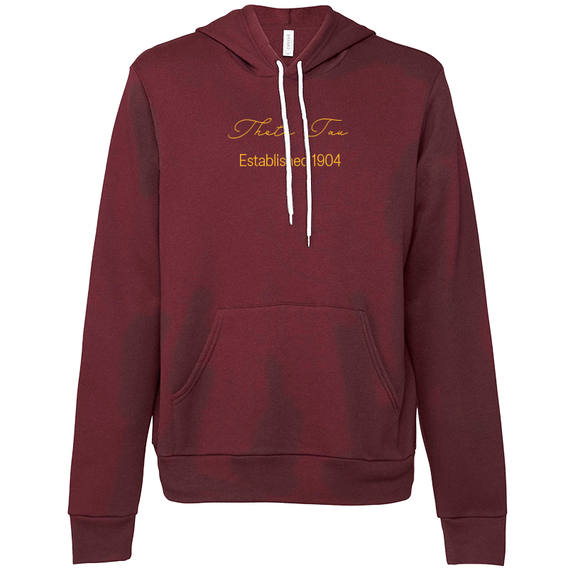 Theta Tau Embroidered Scripted Name Hooded Sweatshirts
