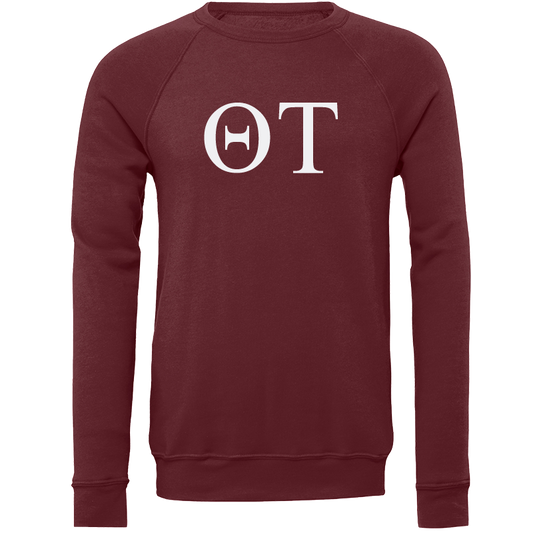 Theta Tau Embroidered Lettered Crewneck Sweatshirts