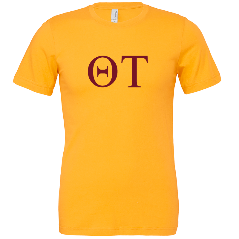Theta Tau Lettered Short Sleeve T-Shirts