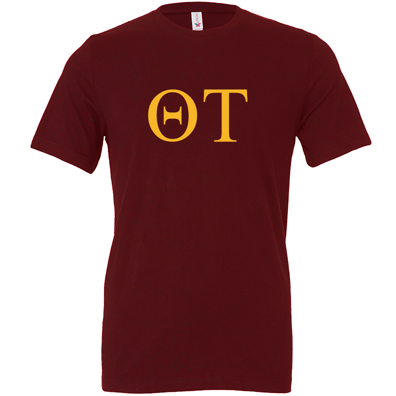 Theta Tau Lettered Short Sleeve T-Shirts