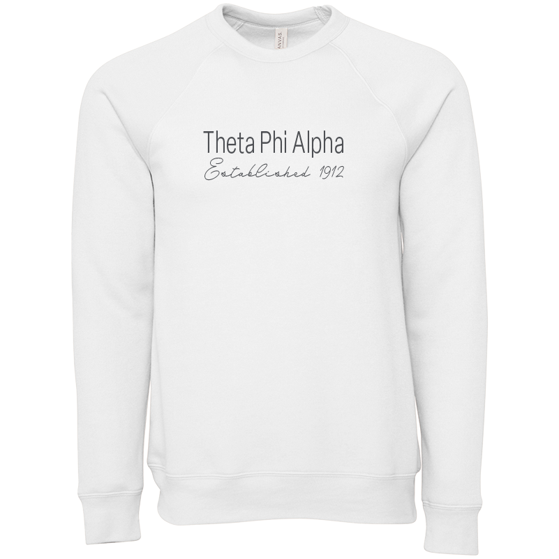 Theta Phi Alpha Embroidered Printed Name Crewneck Sweatshirts
