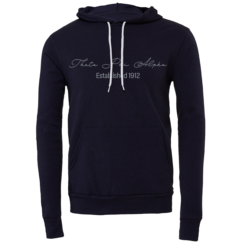 Theta Phi Alpha Embroidered Scripted Name Hooded Sweatshirts