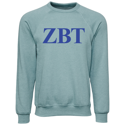 Zeta Beta Tau Embroidered Lettered Crewneck Sweatshirts