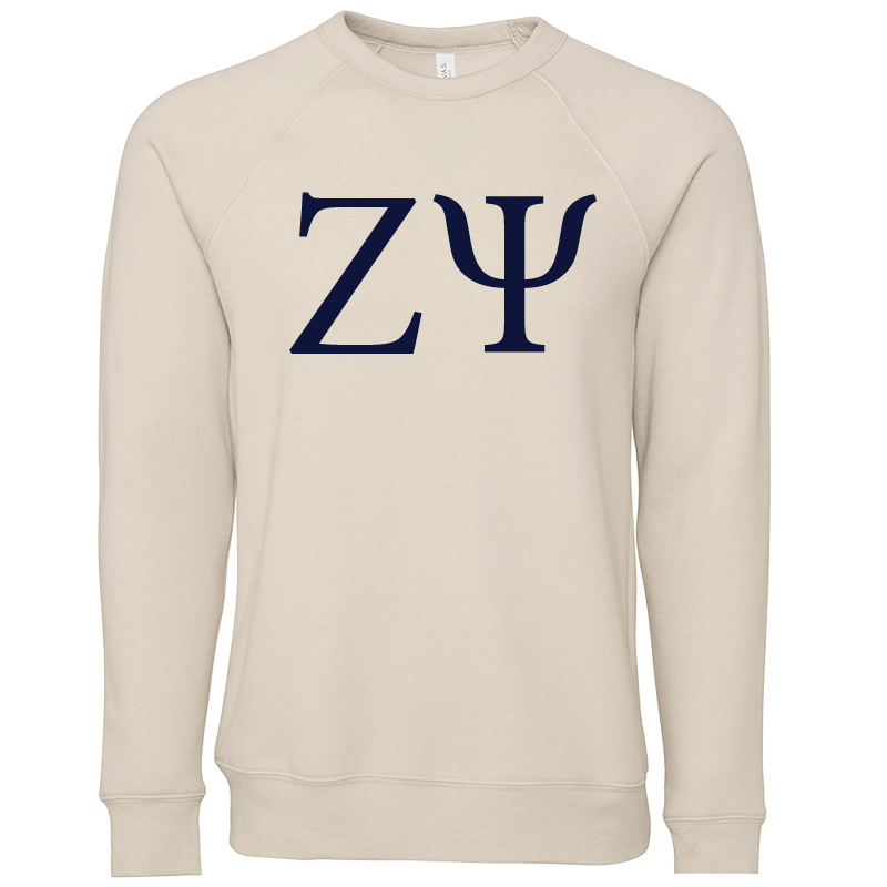Zeta Psi Lettered Crewneck Sweatshirts