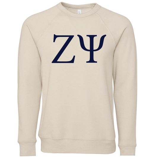 Zeta Psi Lettered Crewneck Sweatshirts