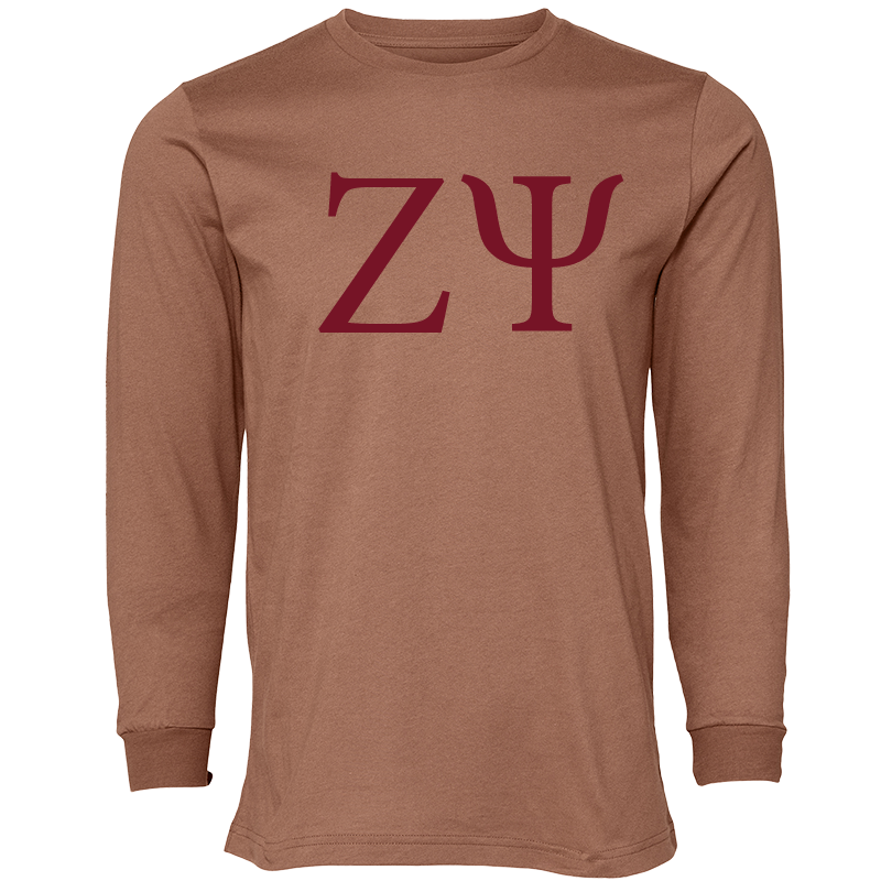 Zeta Psi Lettered Long Sleeve T-Shirts