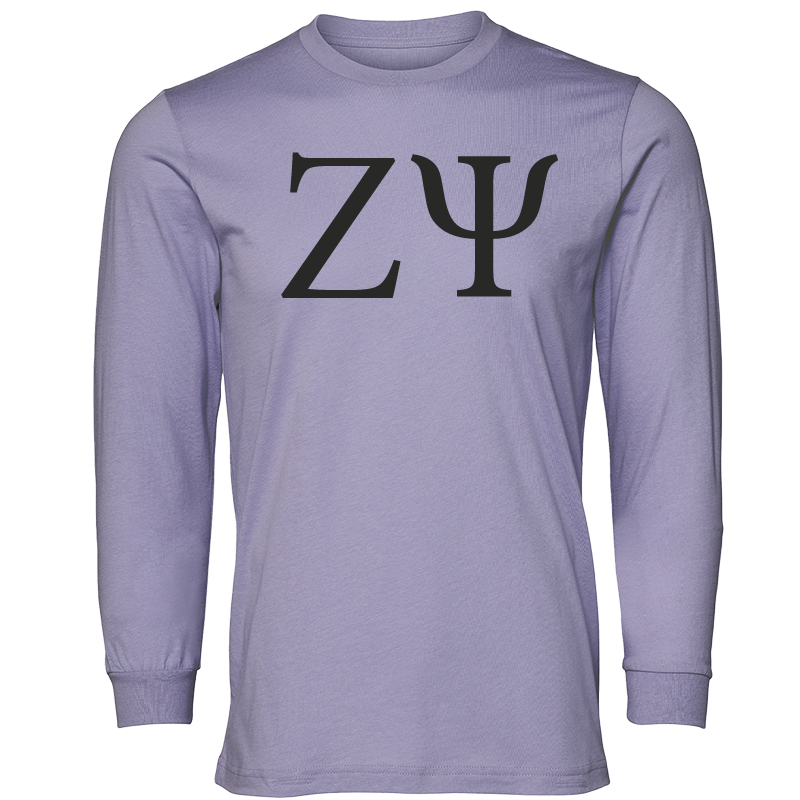 Zeta Psi Lettered Long Sleeve T-Shirts