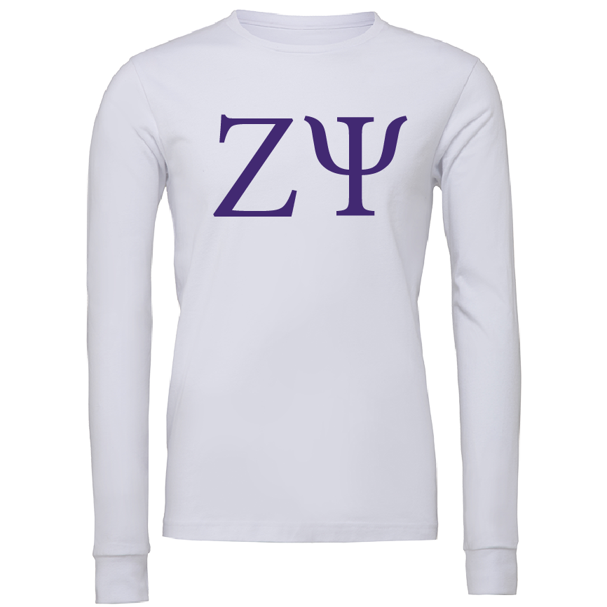 Zeta Psi Lettered Long Sleeve T-Shirts