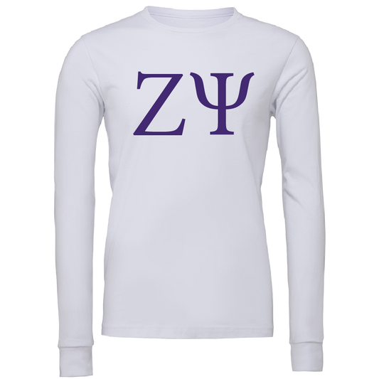 Zeta Psi Lettered Long Sleeve T-Shirts