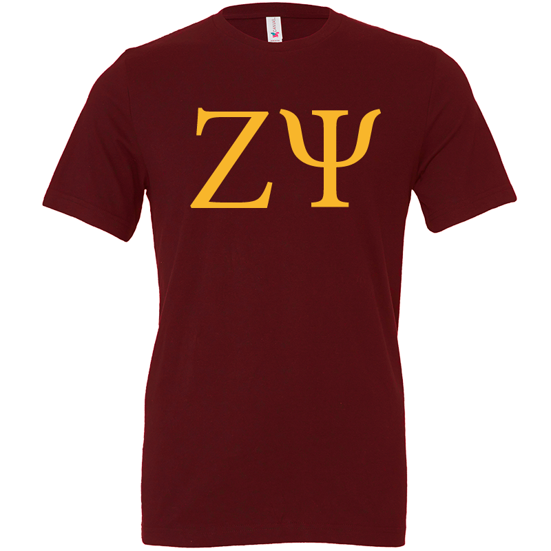 Zeta Psi Lettered Short Sleeve T-Shirts