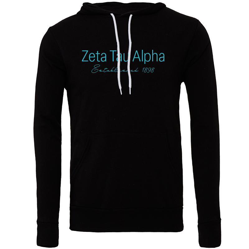 Zeta Tau Alpha Embroidered Printed Name Hooded Sweatshirts