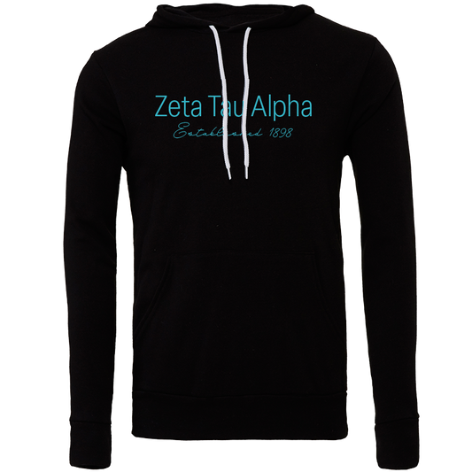 Zeta Tau Alpha Embroidered Printed Name Hooded Sweatshirts