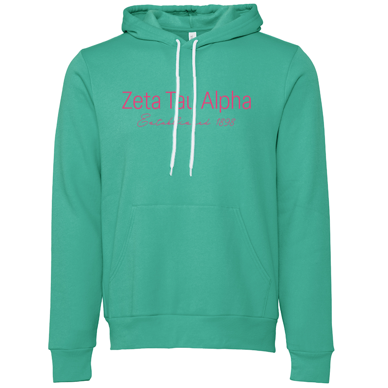 Zeta Tau Alpha Embroidered Printed Name Hooded Sweatshirts