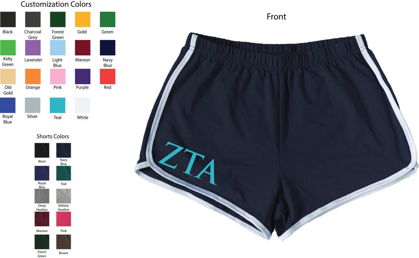 Zeta Tau Alpha Lettered Women's Shorts