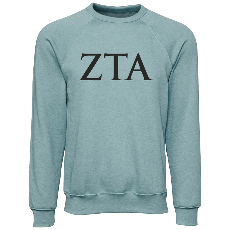 Zeta Tau Alpha Lettered Crewneck Sweatshirts
