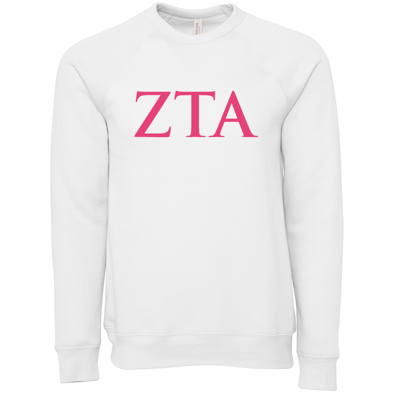 Zeta Tau Alpha Lettered Crewneck Sweatshirts