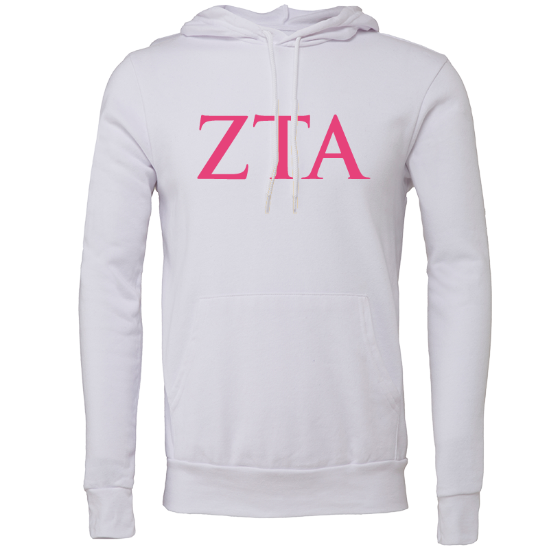 Zeta Tau Alpha Lettered Hooded Sweatshirts