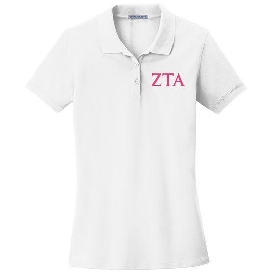 Zeta Tau Alpha Ladies' Embroidered Polo Shirt