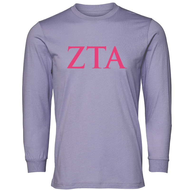 Zeta Tau Alpha Lettered Long Sleeve T-Shirts