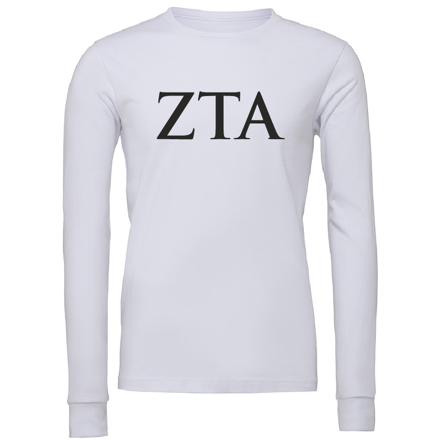 Zeta Tau Alpha Lettered Long Sleeve T-Shirts