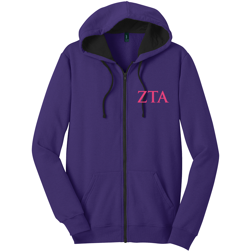 Zeta Tau Alpha Zip-Up Hooded Sweatshirts