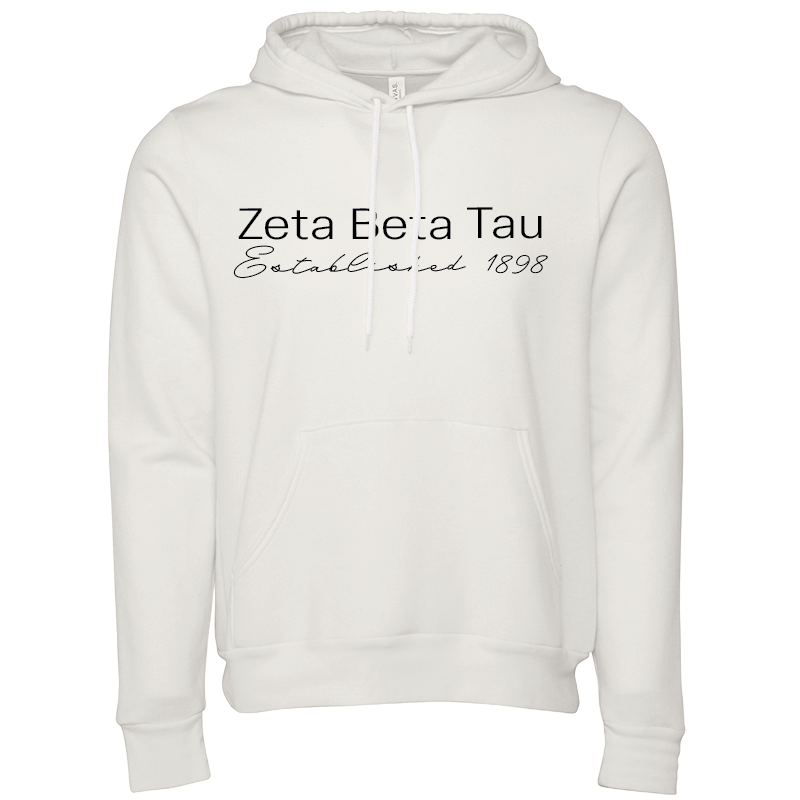 Zeta Beta Tau Embroidered Printed Name Hooded Sweatshirts