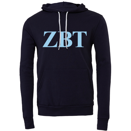 Zeta Beta Tau Embroidered Lettered Hooded Sweatshirts
