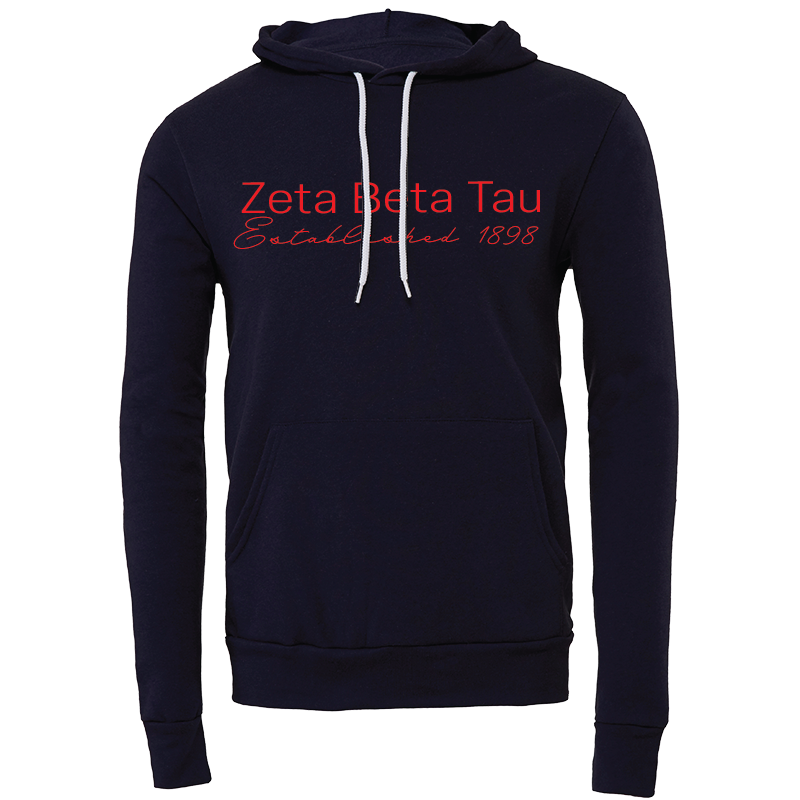 Zeta Beta Tau Embroidered Printed Name Hooded Sweatshirts
