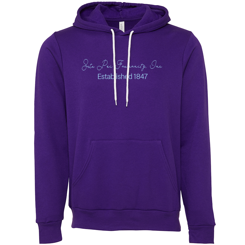 Zeta Psi Fraternity, Inc. Embroidered Scripted Name Hooded Sweatshirts