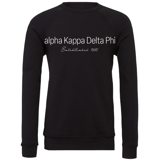 alpha Kappa Delta Phi Embroidered Printed Name Crewneck Sweatshirts