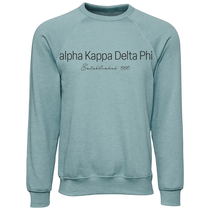 alpha Kappa Delta Phi Embroidered Printed Name Crewneck Sweatshirts