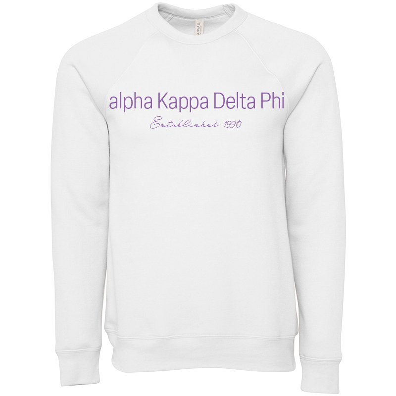 alpha Kappa Delta Phi Embroidered Printed Name Crewneck Sweatshirts