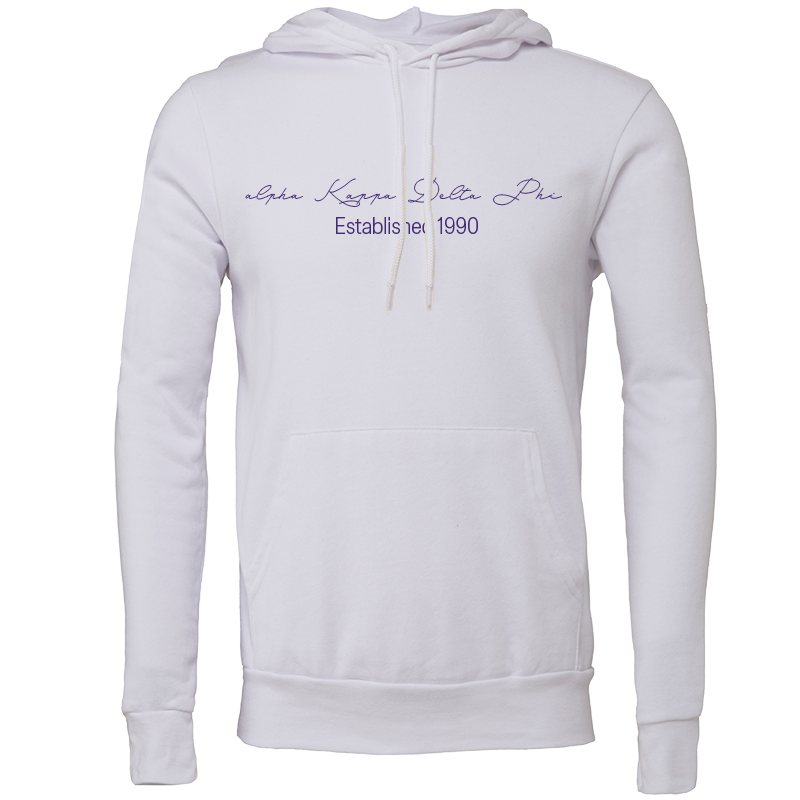 alpha Kappa Delta Phi Embroidered Scripted Name Hooded Sweatshirts