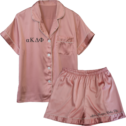 alpha Kappa Delta Phi Embroidered Ladies' Pajama Sets