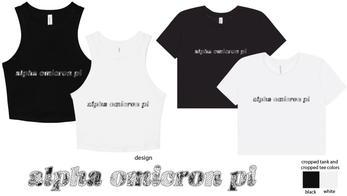 Alpha Omicron Pi Lace Print Crop Top