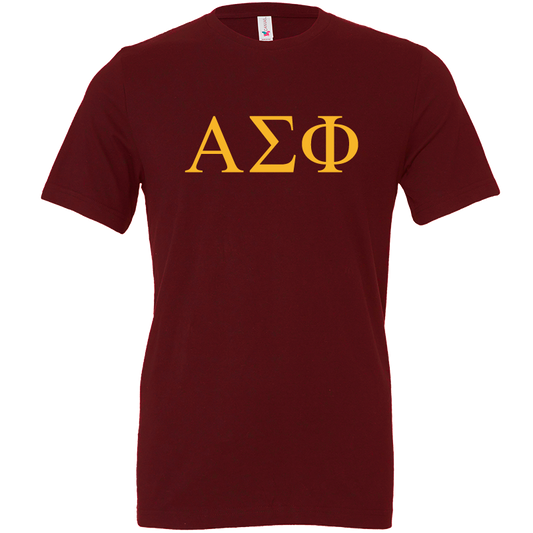 Alpha Sigma Phi Lettered Short Sleeve T-Shirts