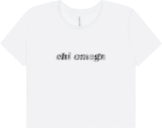 Chi Omega Lace Print Crop Top
