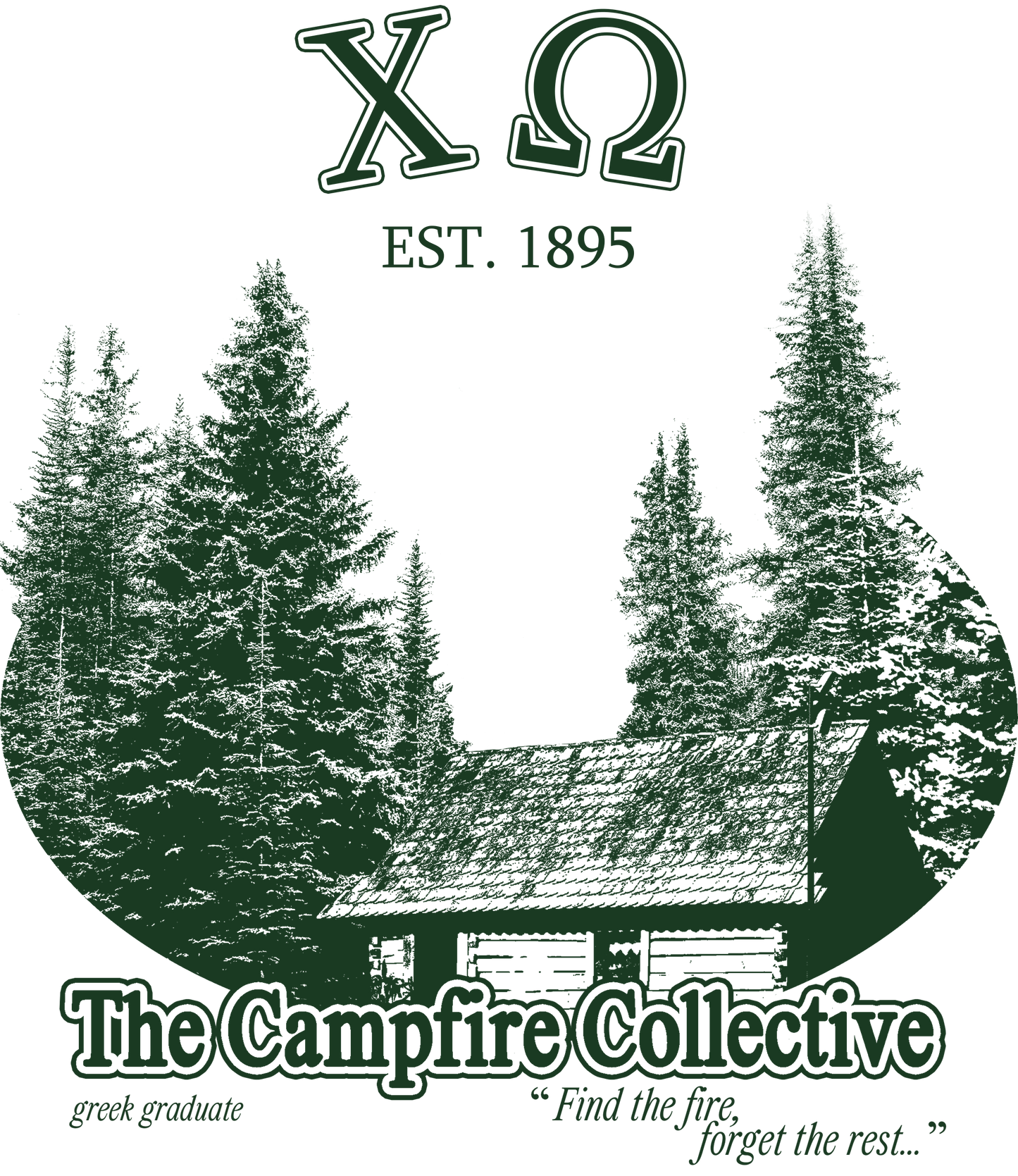 Chi Omega Forest Graphic T-Shirt